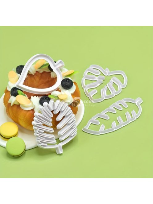 4 db-os levél formájú süteményforma