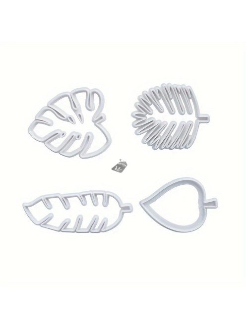 4 db-os levél formájú süteményforma