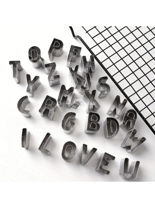 26db, rozsdamentes acél ábécés sütivágók