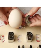 26db, rozsdamentes acél ábécés sütivágók