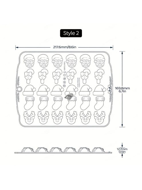 1db, Karácsonyi csokoládé forma, 3D szilikon forma