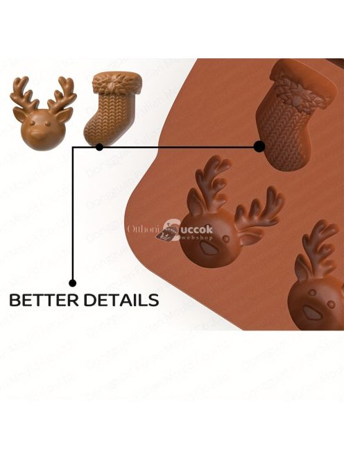 1db, Karácsonyi csokoládé forma, 3D szilikon forma