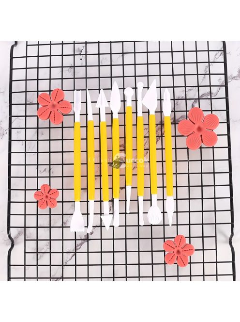 8db/készlet  Sugar Craft Fondant torta tésztafaragó vágó, torta díszítő és formázó