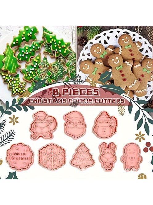 8 darab karácsonyi süti kiszúró