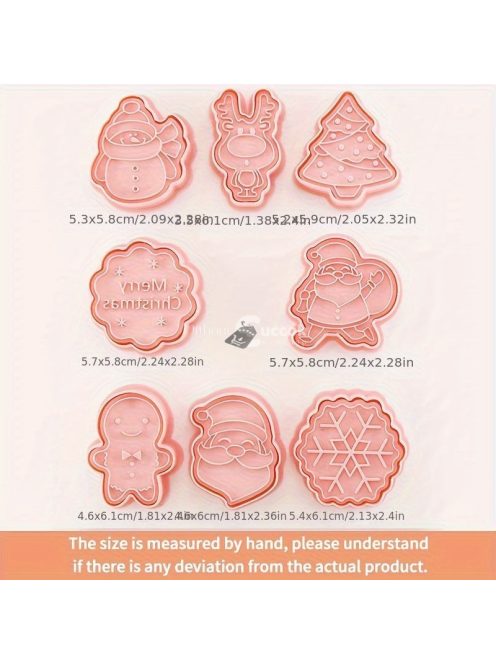 8 darab karácsonyi süti kiszúró