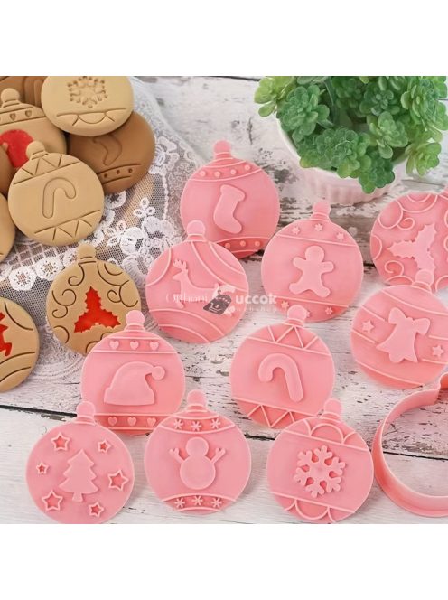 10 darabos Ünnepi Karácsonyi Sütemény- és Csokoládéforma Készlet