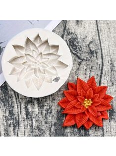   Karácsonyi piros virág szilikon öntőforma sütéshez és cukorka díszítéshez