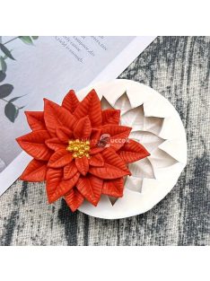   Karácsonyi piros virág szilikon öntőforma sütéshez és cukorka díszítéshez