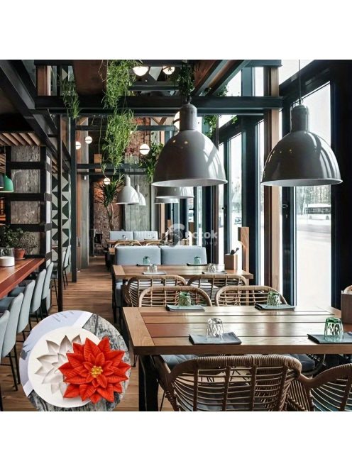 Karácsonyi piros virág szilikon öntőforma sütéshez és cukorka díszítéshez