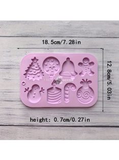   Karácsonyi Hóember, Csengő, Gyertya Csokoládé Szilikon Öntőforma