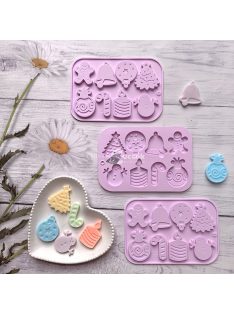   Karácsonyi Hóember, Csengő, Gyertya Csokoládé Szilikon Öntőforma