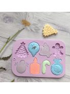 Karácsonyi Hóember, Csengő, Gyertya Csokoládé Szilikon Öntőforma