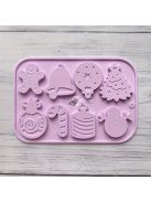 Karácsonyi Hóember, Csengő, Gyertya Csokoládé Szilikon Öntőforma