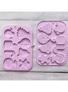 Karácsonyi Hóember, Csengő, Gyertya Csokoládé Szilikon Öntőforma