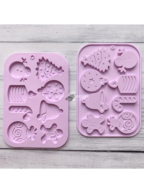 Karácsonyi Hóember, Csengő, Gyertya Csokoládé Szilikon Öntőforma