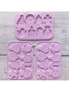 Karácsonyi Hóember, Csengő, Gyertya Csokoládé Szilikon Öntőforma