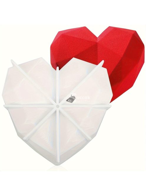 Szív alakú szilikon tortaforma, fehér, kézi sütőforma Valentin-napra, karácsonyra, halloweenre, hálaadásra, anyák napjára