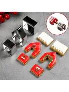 3 részes karácsonyi rozsdamentes acél mini ház süti kiszúró készlet