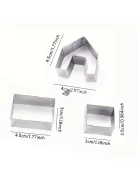 3 részes karácsonyi rozsdamentes acél mini ház süti kiszúró készlet