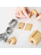 3 részes karácsonyi rozsdamentes acél mini ház süti kiszúró készlet