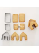 3 részes karácsonyi rozsdamentes acél mini ház süti kiszúró készlet