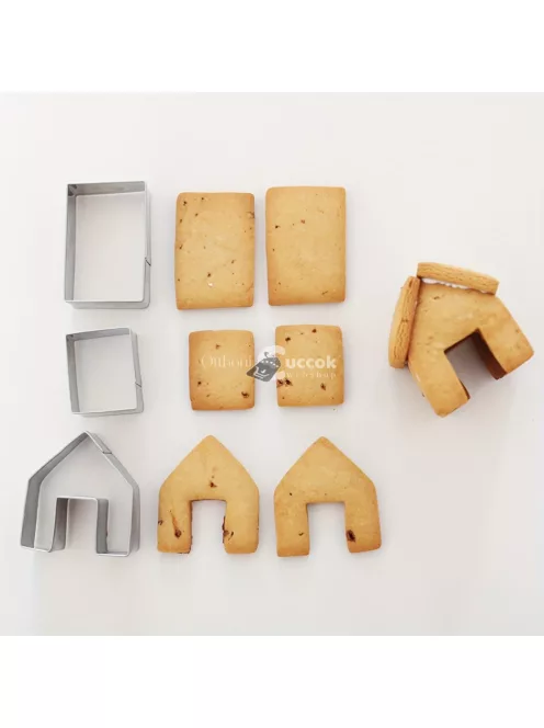 3 részes karácsonyi rozsdamentes acél mini ház süti kiszúró készlet