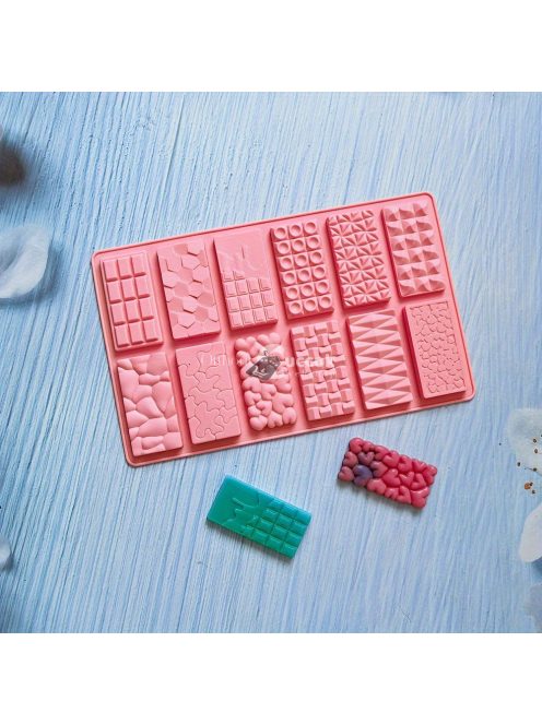 Szilikon csokoládéformák, 12 rekeszes, BPA-mentes