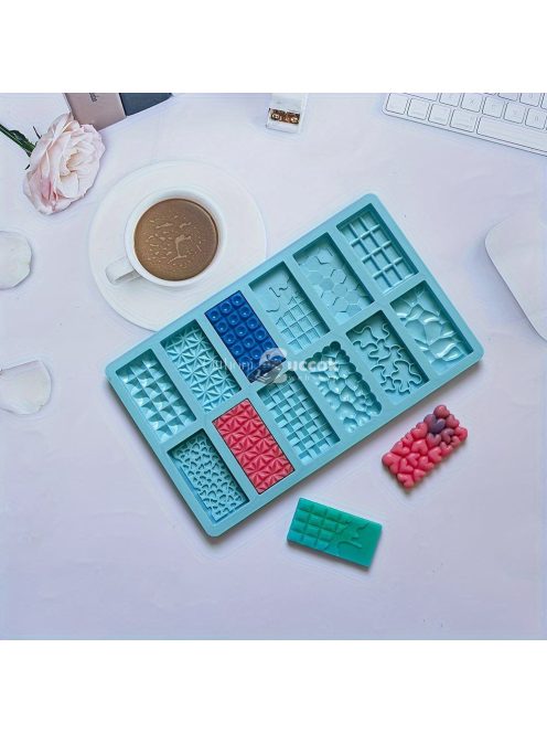 Szilikon csokoládéformák, 12 rekeszes, BPA-mentes