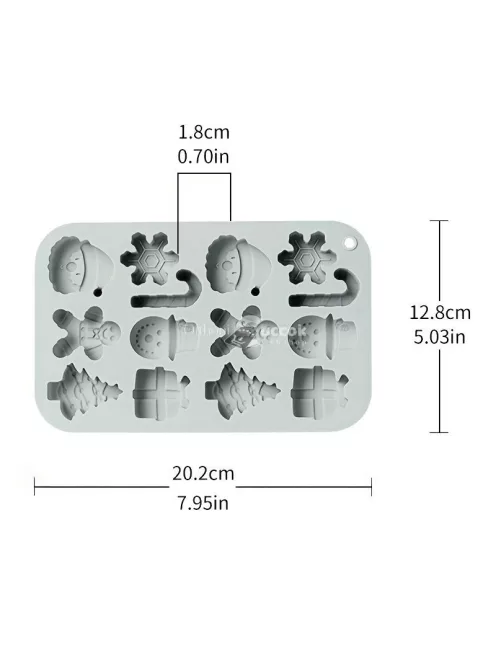 Karácsonyi csokoládé forma, 3D szilikon forma