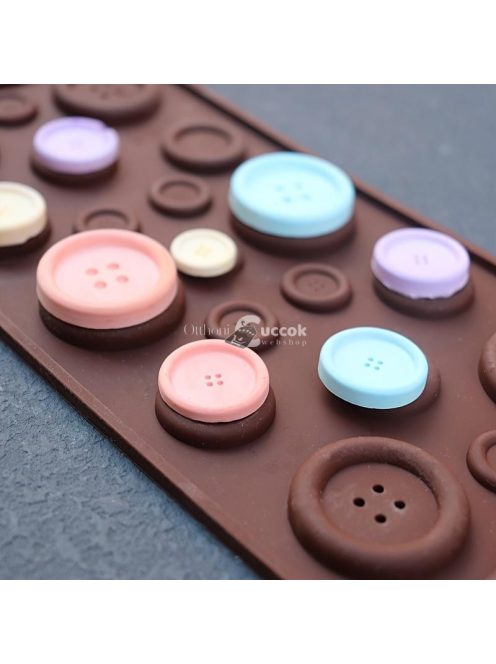 19-üreges szilikon csokoládéforma - Kerek gomb alakú