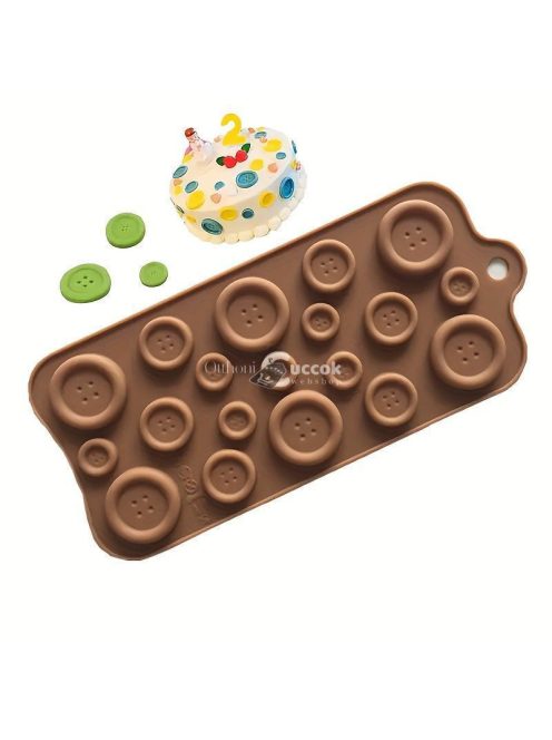 19-üreges szilikon csokoládéforma - Kerek gomb alakú