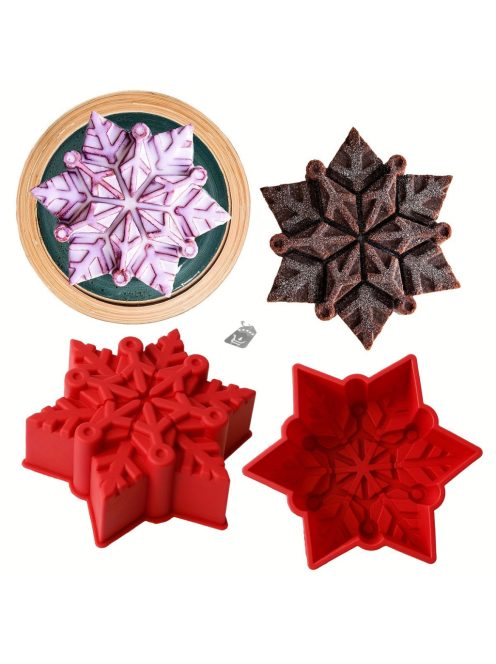 8-ágú hópehely szilikon tortaforma karácsonyi sütéshez