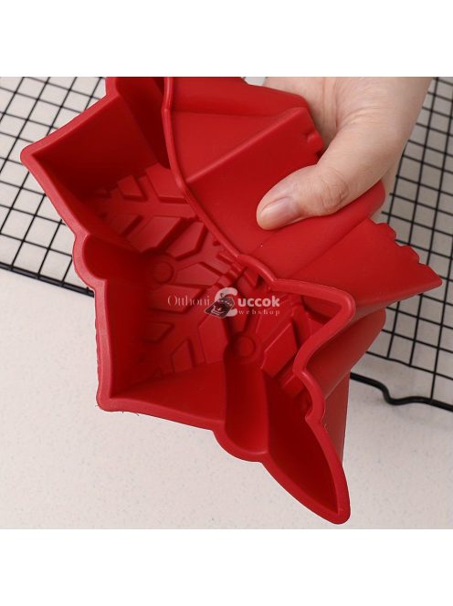 8-ágú hópehely szilikon tortaforma karácsonyi sütéshez