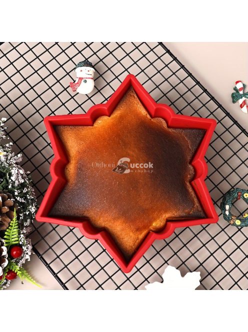 8-ágú hópehely szilikon tortaforma karácsonyi sütéshez