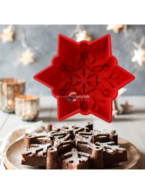 8-ágú hópehely szilikon tortaforma karácsonyi sütéshez