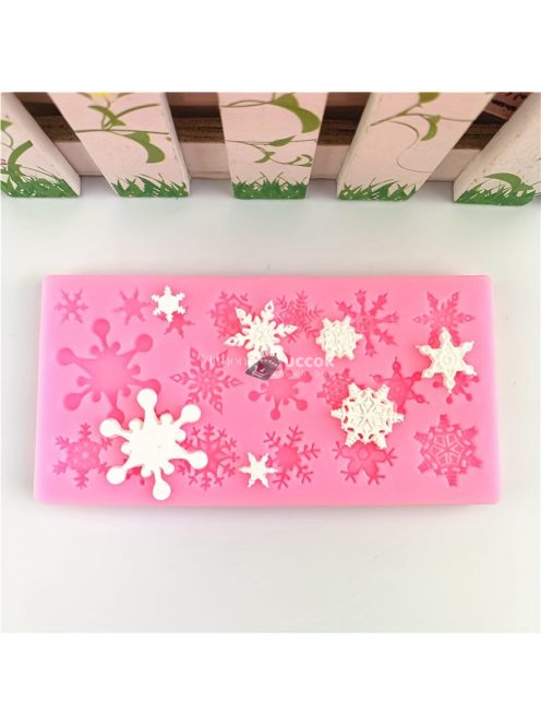 Karácsonyi hópehely szilikon öntőforma csokoládéhoz és muffinokhoz