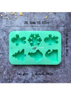   1 db Karácsonyi szilikon sütőforma - hóember, hópehely és Mikulás sapka forma