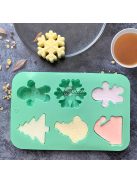 1 db Karácsonyi szilikon sütőforma - hóember, hópehely és Mikulás sapka forma