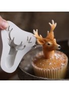 3D karácsonyi szarvas szilikon forma süteménydíszítéshez és cukrászathoz