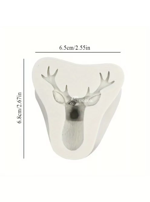 3D karácsonyi szarvas szilikon forma süteménydíszítéshez és cukrászathoz