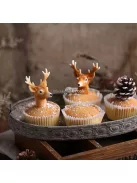 3D karácsonyi szarvas szilikon forma süteménydíszítéshez és cukrászathoz