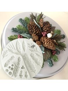   Szilikon sütőforma karácsonyra és ünnepekre - Levél, fa, fenyőtoboz minták