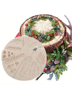   Szilikon sütőforma karácsonyra és ünnepekre - Levél, fa, fenyőtoboz minták