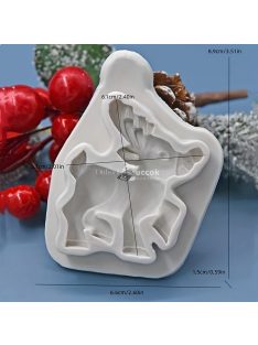 Szilikon forma, 3D Mikulás jávorszarvas manó fiú forma