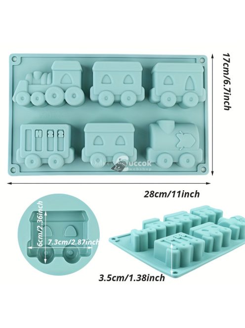 Szilikon rajzfilm vonat forma sütéshez