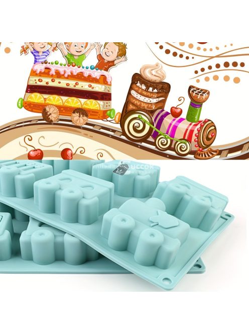 Szilikon rajzfilm vonat forma sütéshez