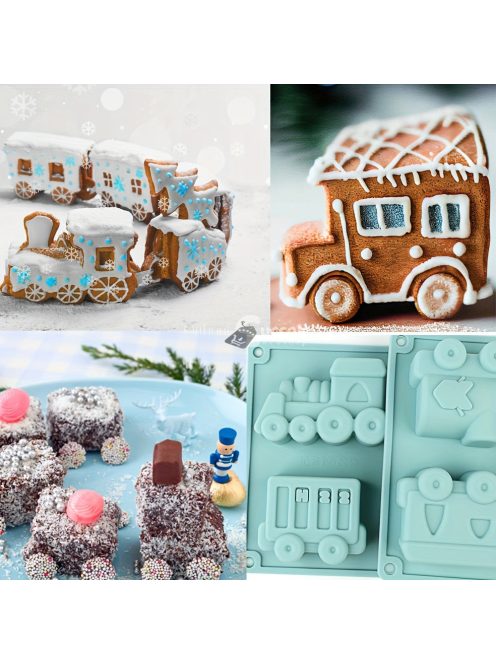 Szilikon rajzfilm vonat forma sütéshez