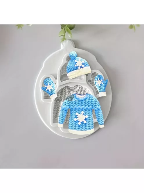 3D kötött ruházat csokoládé forma tortadíszítéshez és sütéshez