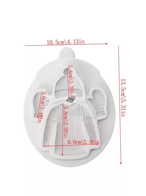 3D kötött ruházat csokoládé forma tortadíszítéshez és sütéshez