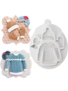 3D kötött ruházat csokoládé forma tortadíszítéshez és sütéshez